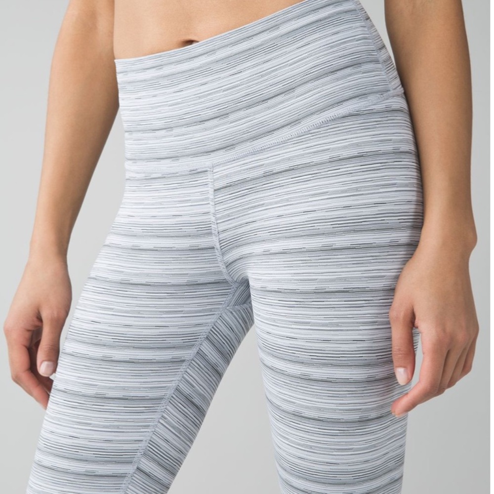 Lululemon High Times Pant Leggings in Cyber Stripe White Silver Fox